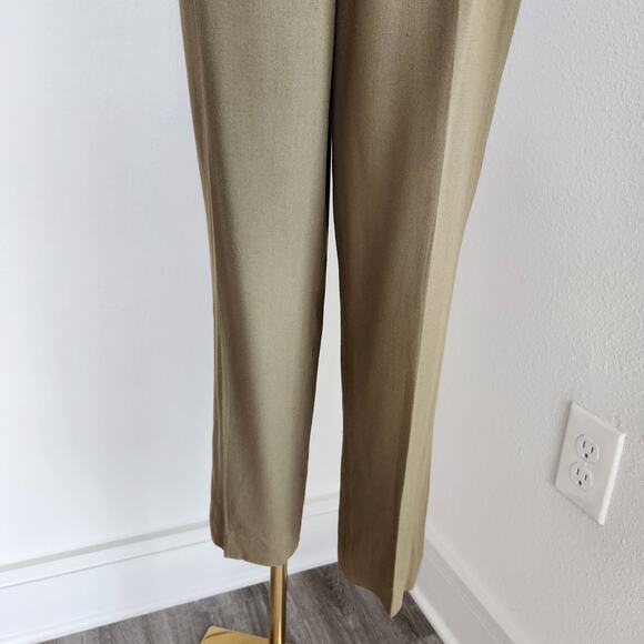 Vintage Hillary Charles High Waisted Trousers Straight Leg Khaki Pants 4 - Picture 7 of 10